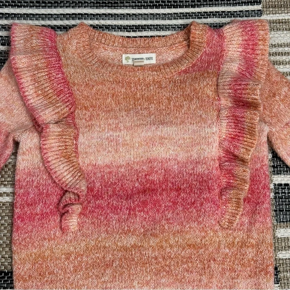Tucker + Tate Ombre Long Sleeve Ruffled Pull Over Sweater Size 5